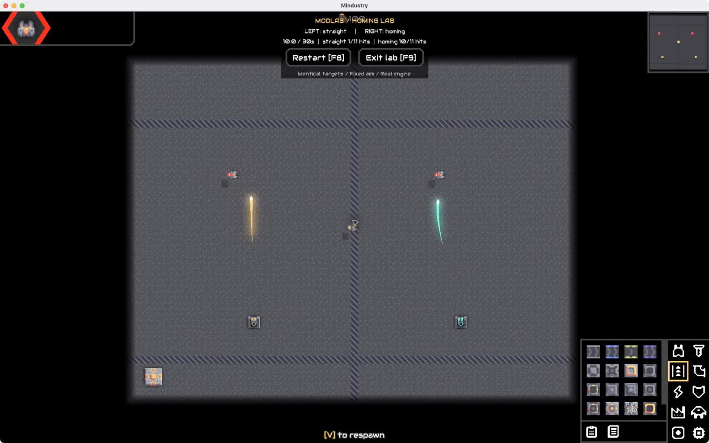 Mindustry test arena from the Universal Modder practice tutorial